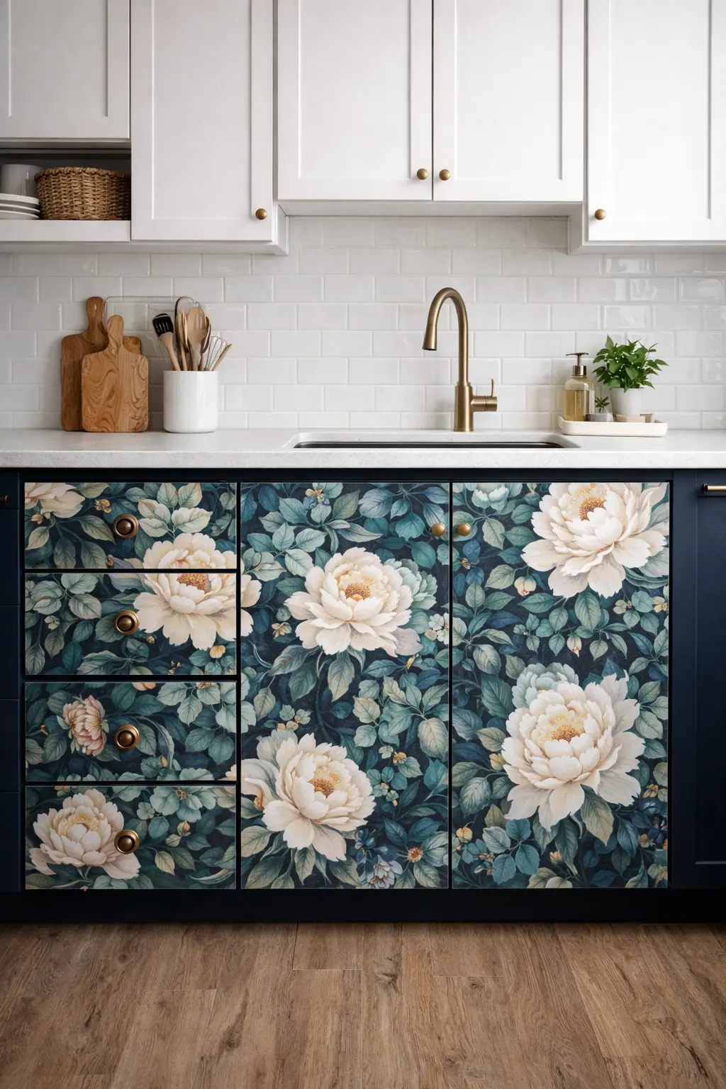 Mueble renovado con vinilo decorativo