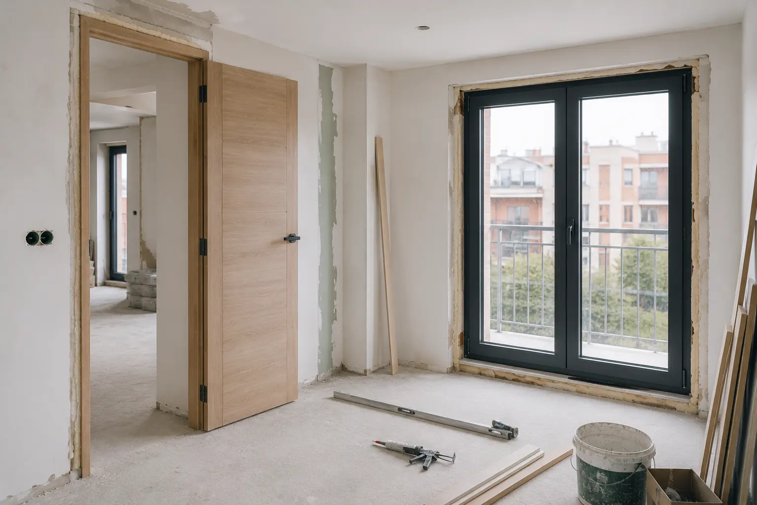 Trabajo de ventana instalada dentro de reforma interior